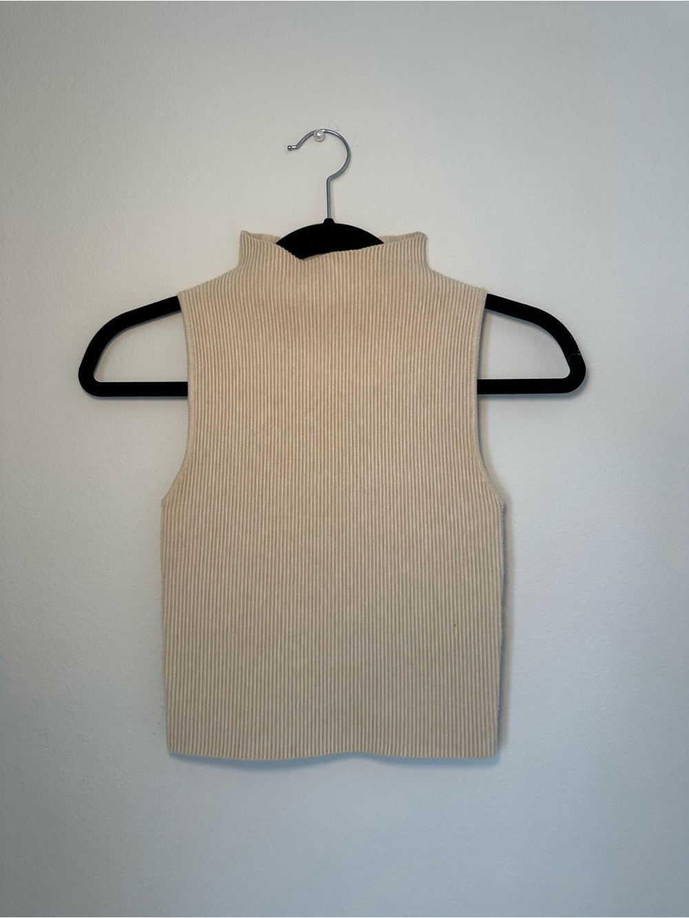Nordstrom Abound Tan Mock Neck Ribbed Tank Top